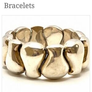 Art Deco Sterling Silver Abstract Adjustable Bracelet 🎁🛍️